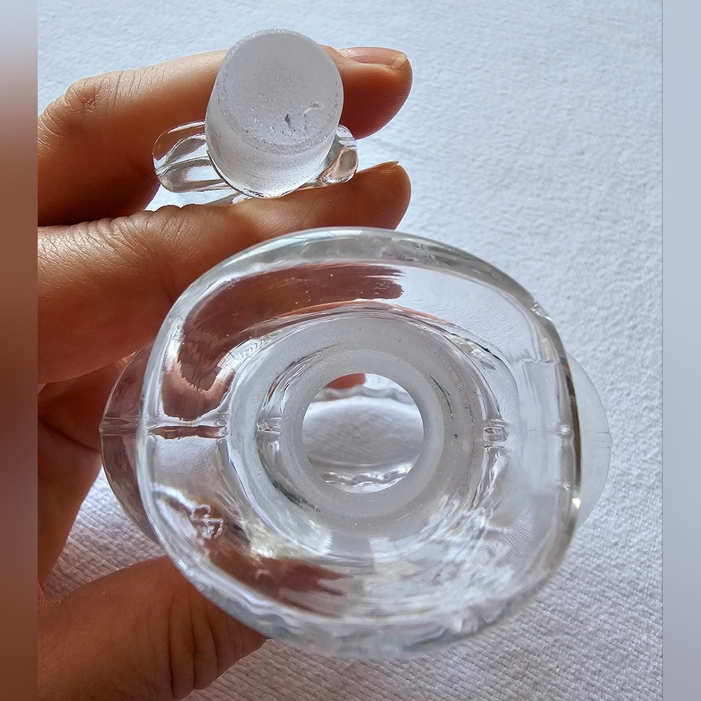 Heisey Crystal Lariat Perfume Bottle Heavy Glass with Dauber Stopper Vanity - Picture 7 of 8